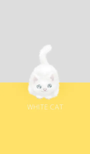 [LINE着せ替え] 白猫/イエロー18の画像1