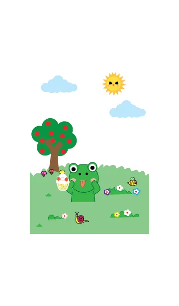 [LINE着せ替え] Simple Cute frog theme v.5 (JP)の画像1