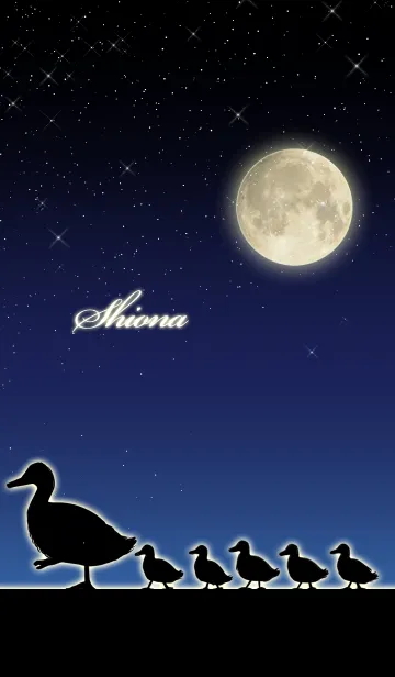 [LINE着せ替え] しおな☆月とカモの親子の画像1