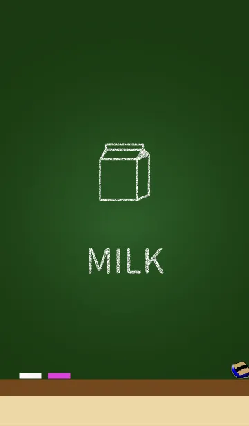 [LINE着せ替え] こくばん（黒板）にMILK(ミルク)の画像1