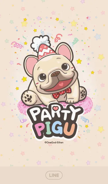 [LINE着せ替え] French Bulldog PIGU-Happy Partyの画像1