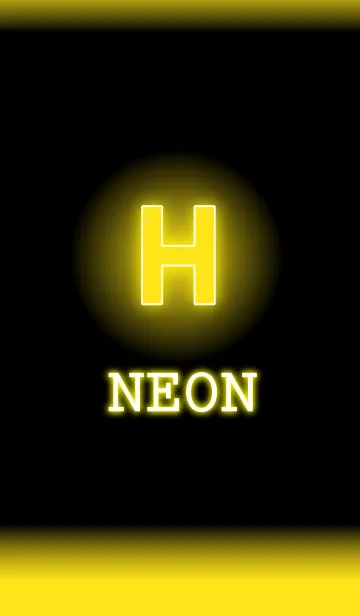 [LINE着せ替え] 【H】イニシャル ネオン 黄色の画像1