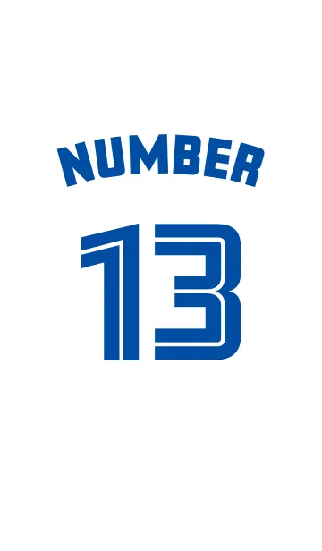 [LINE着せ替え] Number 13 White x blue versionの画像1