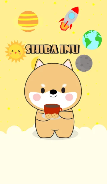[LINE着せ替え] shiba inu In Galaxy Theme (jp)の画像1