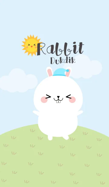 [LINE着せ替え] Lovely White Rabbit Duk Dik Theme 2 (jp)の画像1