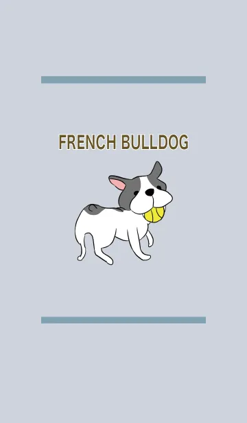 [LINE着せ替え] ベージュ＆ブルー / フレンチブルドッグの画像1