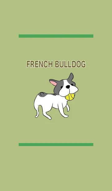 [LINE着せ替え] 黄緑 / フレンチブルドッグの画像1