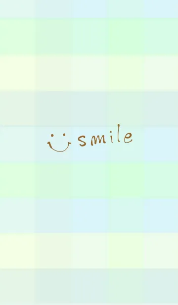 [LINE着せ替え] 緑色チェック-スマイル2-の画像1