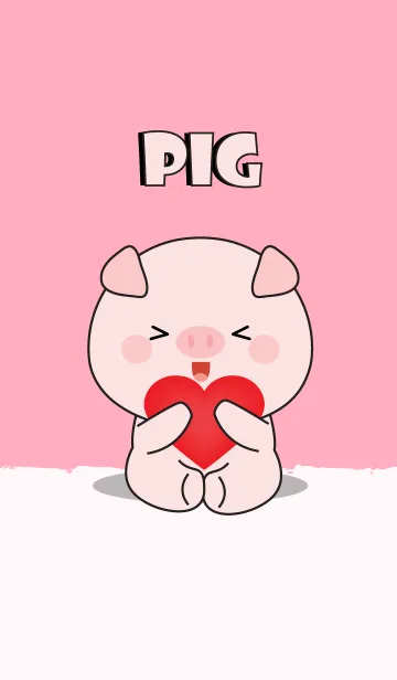 [LINE着せ替え] Simple Love Love Pig Theme (jp)の画像1