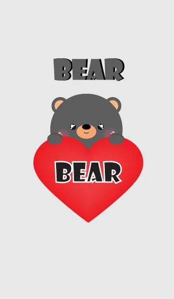 [LINE着せ替え] Simple Love Black Bear Theme Ver.2 (jp)の画像1