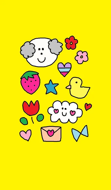 [LINE着せ替え] Happy dog yellowの画像1