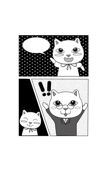 [LINE着せ替え] コミック風ねこの着せかえの画像1