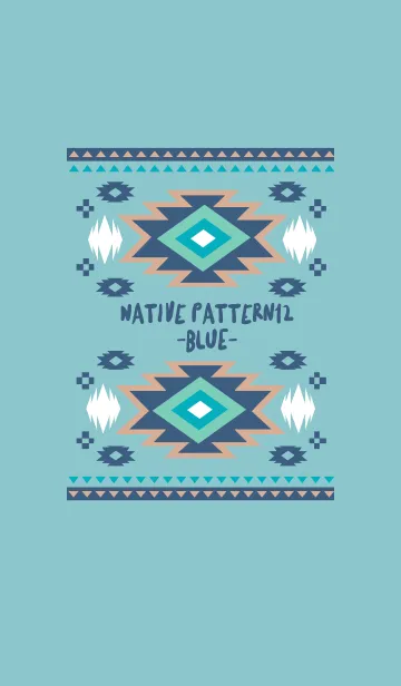 [LINE着せ替え] Native pattern_12_blueの画像1