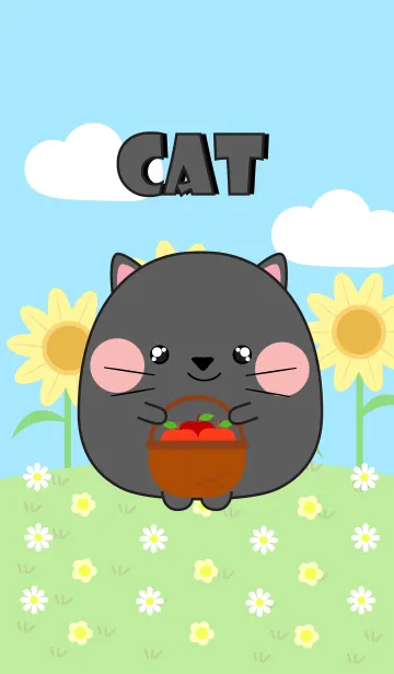 [LINE着せ替え] Happy Cute Black Cat DukDik Theme (jp)の画像1