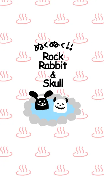 [LINE着せ替え] ロックなウサギとドクロちゃん/温泉♨️の画像1