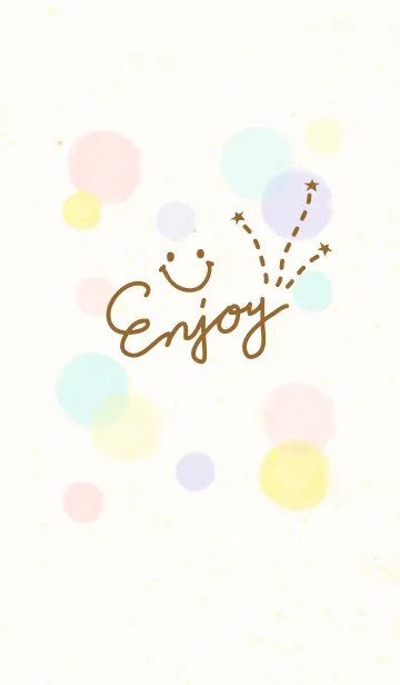 [LINE着せ替え] 大人水彩水玉3-スマイル21-の画像1