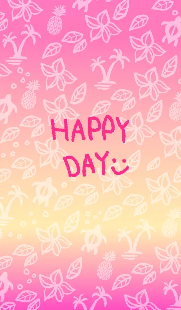 [LINE着せ替え] 夏 アロハ ピンク-スマイル13-の画像1