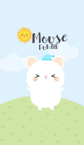 [LINE着せ替え] Lovely White Mouse Duk Dik Theme 2 (jp)の画像1