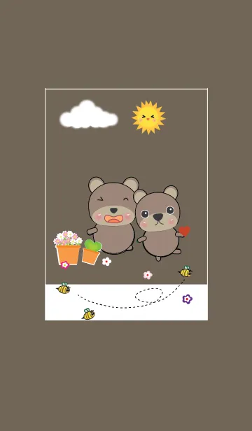 [LINE着せ替え] Simple cute bear theme v.5 (JP)の画像1