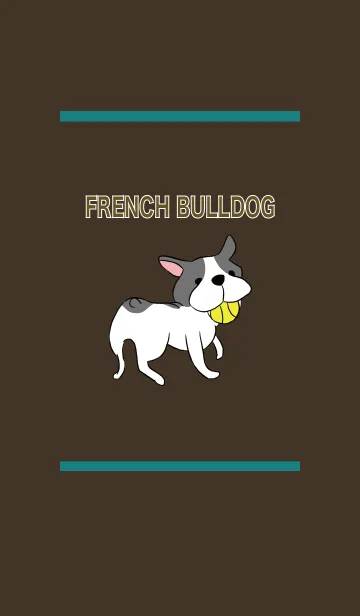 [LINE着せ替え] 茶 ＆ 緑 / フレンチブルドッグの画像1