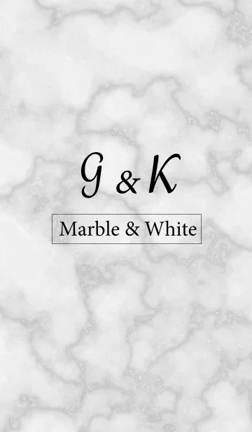 [LINE着せ替え] 【G＆K】イニシャル 大理石モノトーン白の画像1