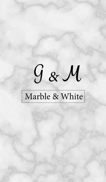 [LINE着せ替え] 【G＆M】イニシャル 大理石モノトーン白の画像1