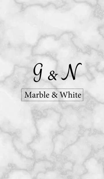 [LINE着せ替え] 【G＆N】イニシャル 大理石モノトーン白の画像1