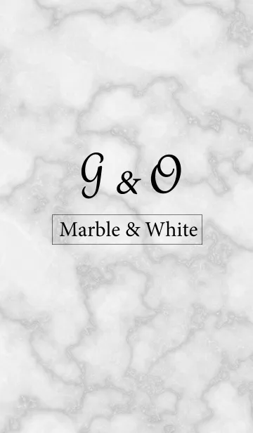 [LINE着せ替え] 【G＆O】イニシャル 大理石モノトーン白の画像1