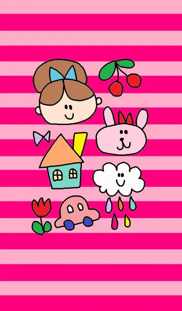 [LINE着せ替え] Happy girl Happy rabbit themeの画像1