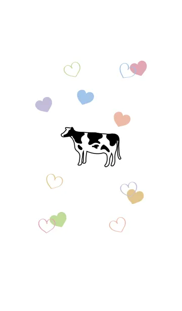 [LINE着せ替え] かわいい牛-カラフルな愛の画像1
