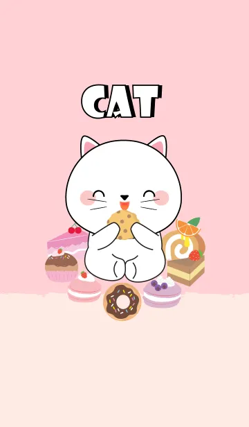 [LINE着せ替え] White Cat ＆ bakery Theme (jp)の画像1