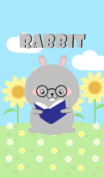 [LINE着せ替え] Happy Gray Rabbit DukDik Theme (jp)の画像1