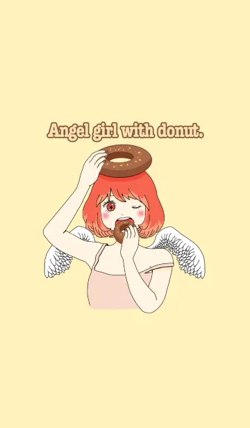 [LINE着せ替え] ドーナツと天使の女の子の画像1