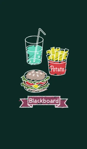 [LINE着せ替え] 黒板 -Colorful food-の画像1