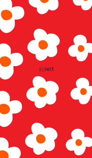 [LINE着せ替え] 赤×ホワイトの花の画像1