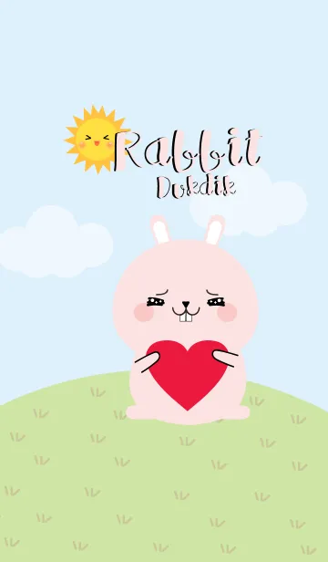 [LINE着せ替え] Lovely Pink Rabbit Duk Dik Theme 2 (jp)の画像1