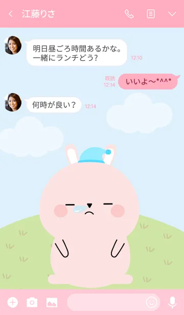 [LINE着せ替え] Lovely Pink Rabbit Duk Dik Theme 2 (jp)の画像3