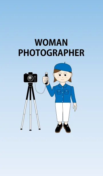 [LINE着せ替え] ベレー帽のカメラ女子の画像1