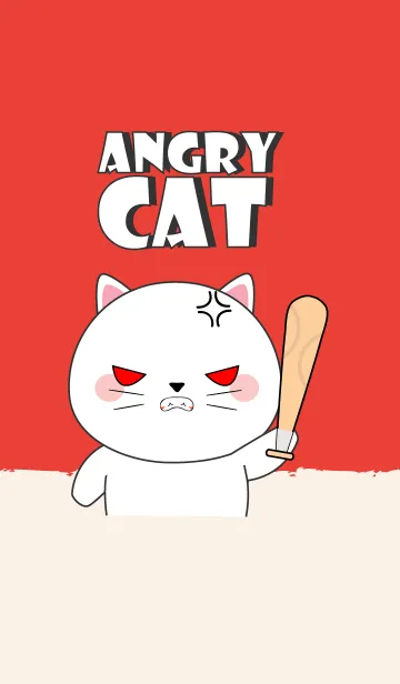[LINE着せ替え] Angry white Cat Theme (jp)の画像1