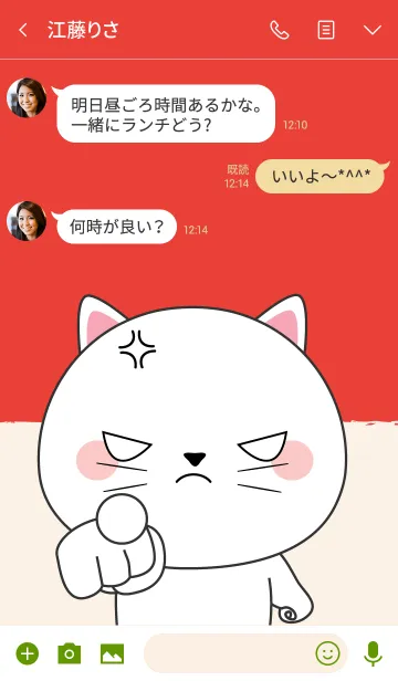 [LINE着せ替え] Angry white Cat Theme (jp)の画像3
