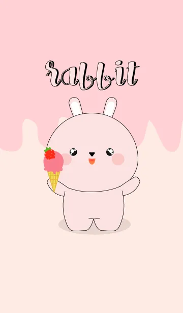 [LINE着せ替え] Love Love Cute Pink Rabbit (jp)の画像1