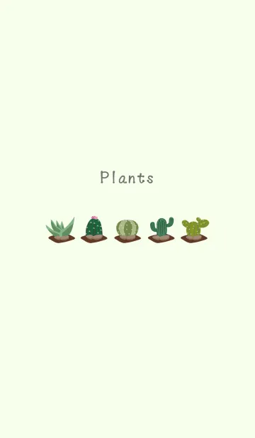 [LINE着せ替え] サボテンの植物-緑の画像1