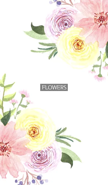 [LINE着せ替え] water color flowers_1039の画像1