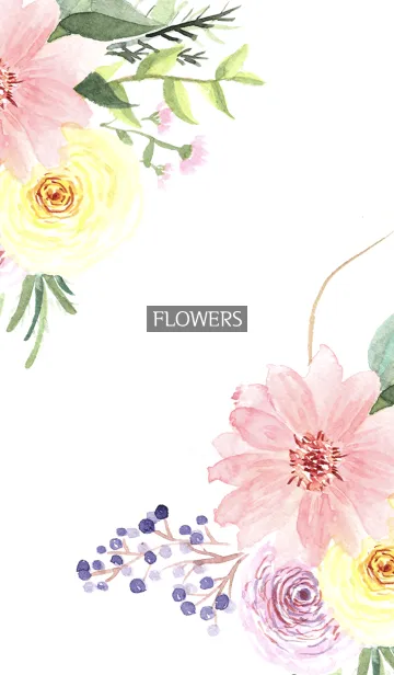 [LINE着せ替え] water color flowers_1034の画像1