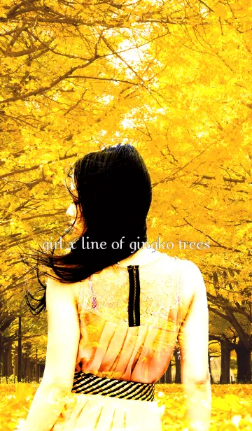 [LINE着せ替え] girl x line of gingko trees ver.2の画像1
