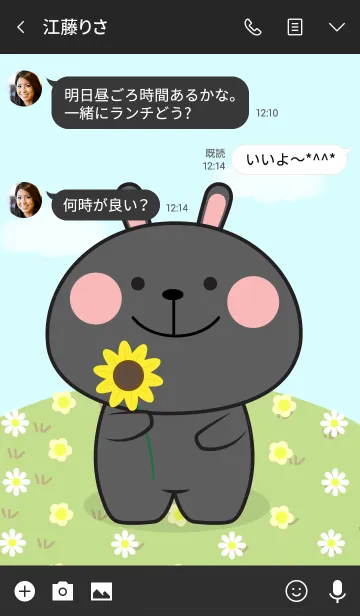 [LINE着せ替え] So Lovely Black Rabbit Theme (jp)の画像3