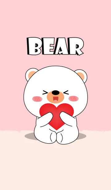 [LINE着せ替え] Simple Love Love white bear Theme (jp)の画像1