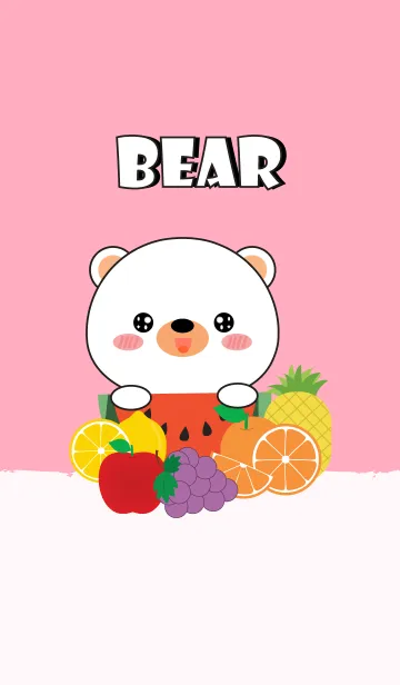 [LINE着せ替え] white bear With Friut Theme (jp)の画像1