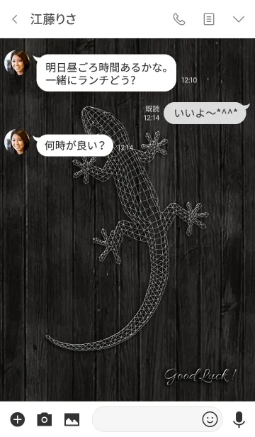 [LINE着せ替え] Good Luck ！ Gecko - Monotone -の画像3
