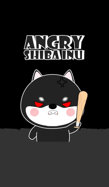 [LINE着せ替え] Angry Black Shiba Inu Theme (jp)の画像1